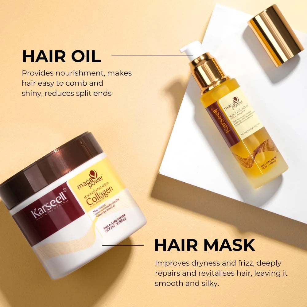 Karseell Collagen Hair Mask and Argan Oil Set